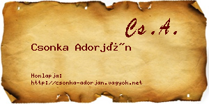 Csonka Adorján névjegykártya