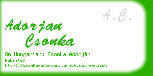 adorjan csonka business card