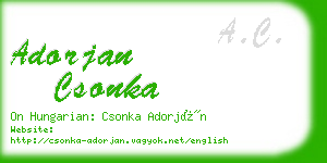adorjan csonka business card